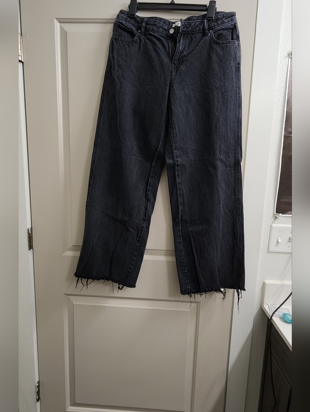 Pacsun Black Wide-Leg Raw Hem Jeans